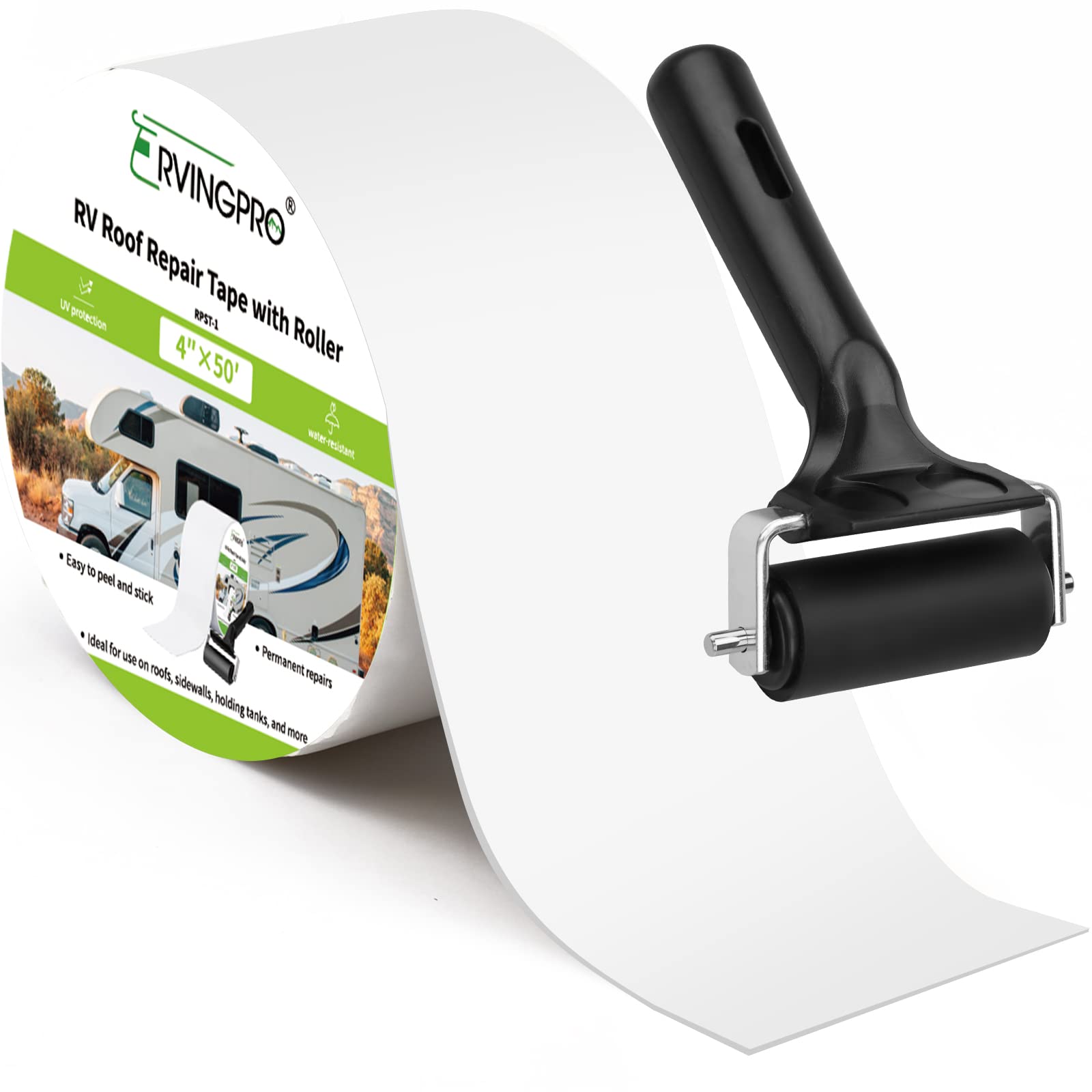 RVINGPRO roof tape application close-up shows strong adhesive seal