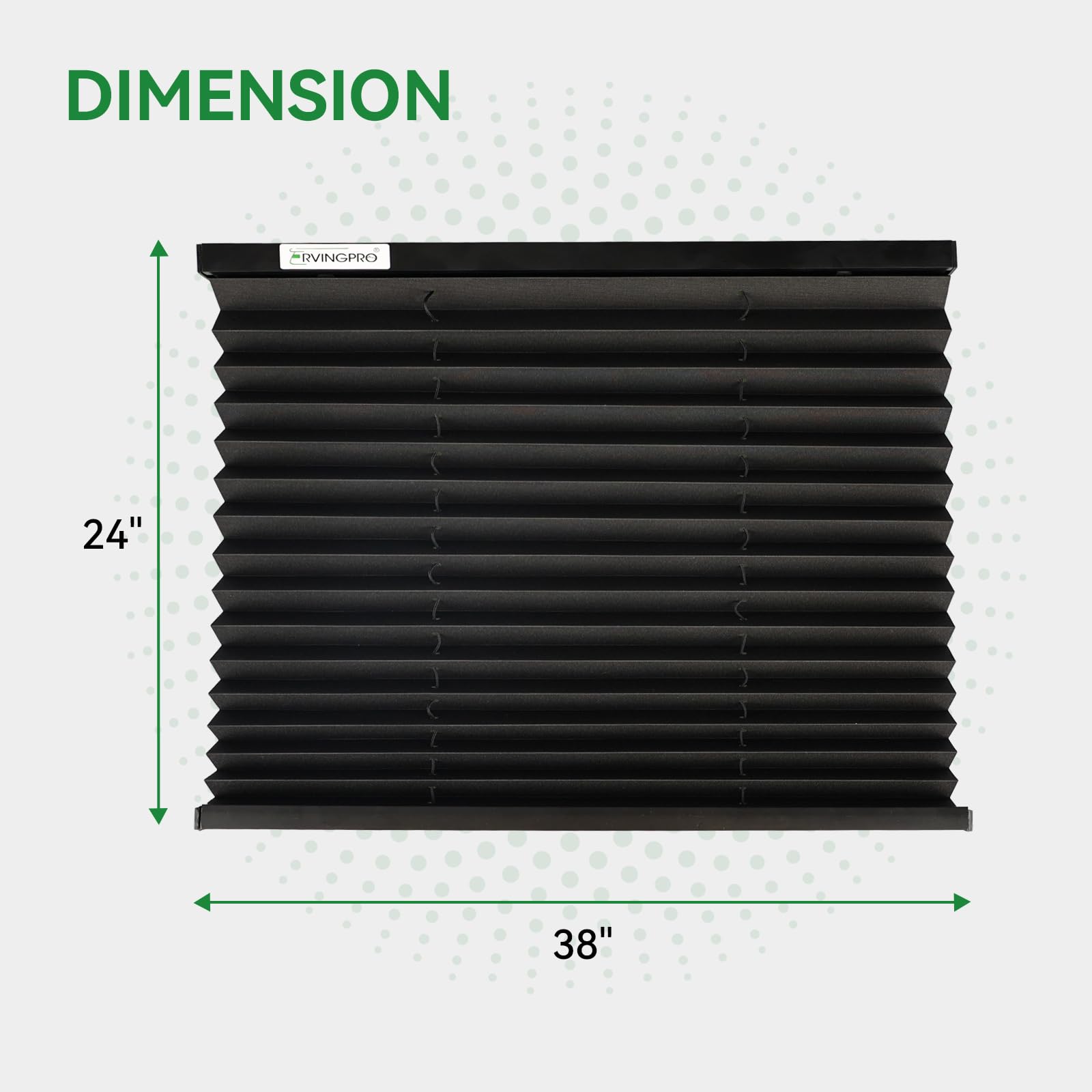 Black RVINGPRO blinds on a camper window for UV protection and style