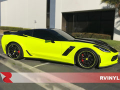 Rolled 3M 1080 satin neon yellow vinyl sheet ready for wrapping projects