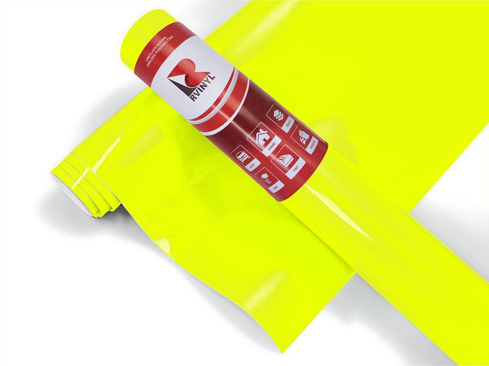 Rvinyl 3M 1080 satin neon yellow car wrap enhances visibility and style