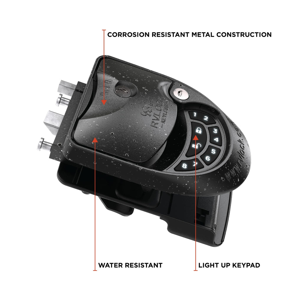Hand holding RVLock remote fob for easy entry from outside the RV