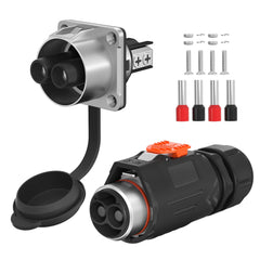RVMARINEPAT 100amp trolling motor plug showing a secure marine power connection.