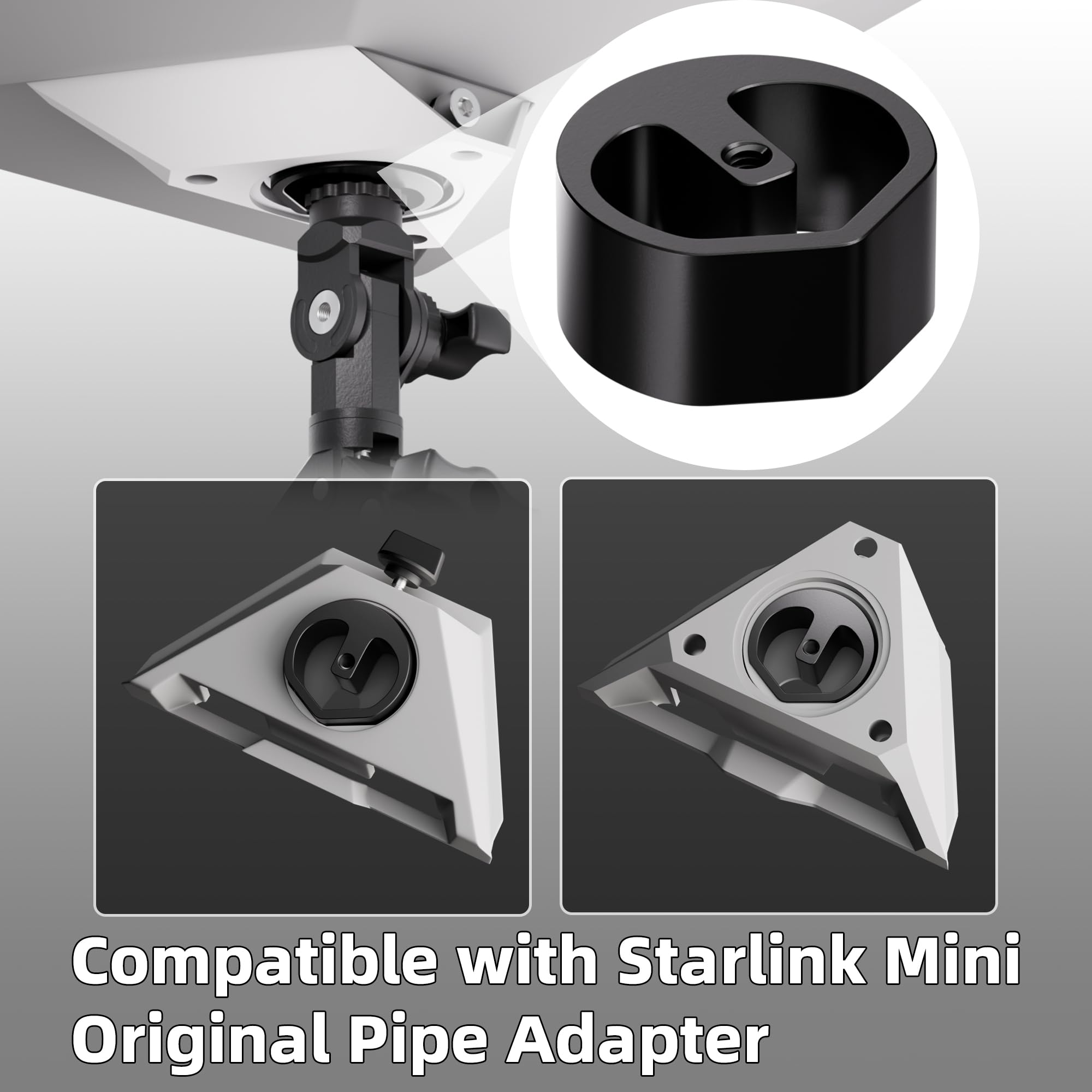 RVMARINEPAT Starlink Mini clamp with rotatable-angle design for easy aiming