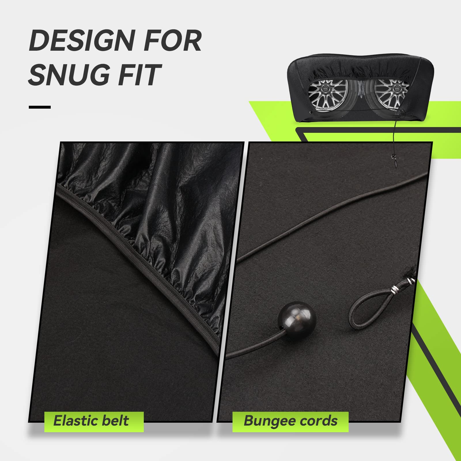 RVMATE bungee-secure-fit tire cover keeps stable on tire during travel