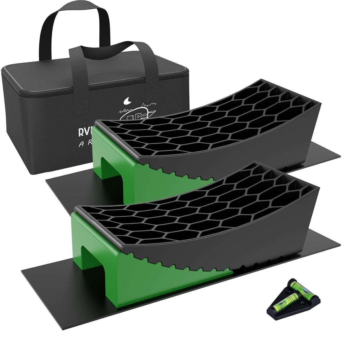 RVMATE Camper curved leveler adjusts height for stable ground leveling