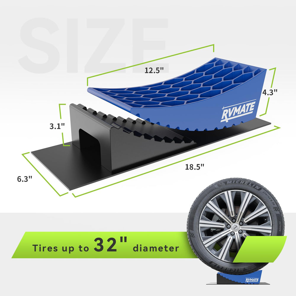 RVMATE wheel chocks secure an RV for safe camping.