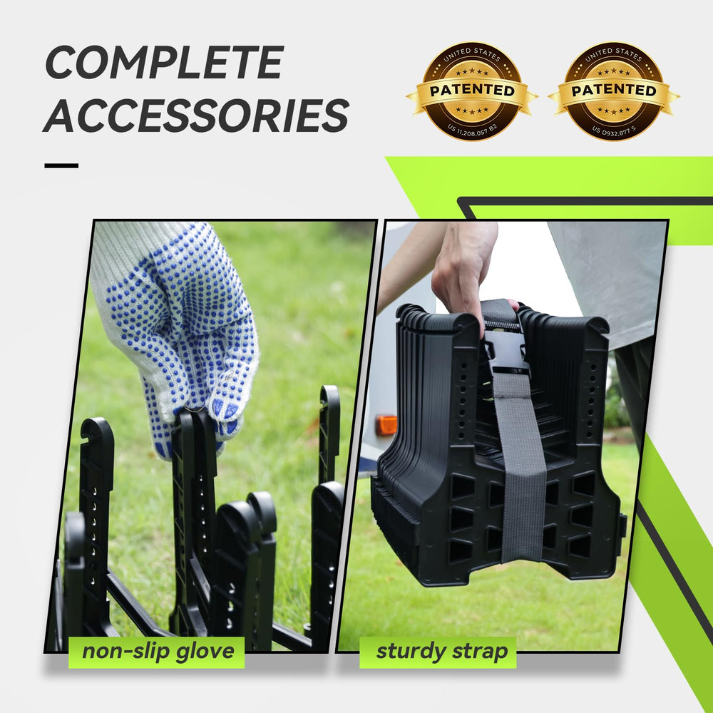RVMATE includes gloves and strap for clean handling and storage