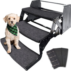 RVMATE RV Step Rugs 22in with snap fasteners for quick fit on steps.