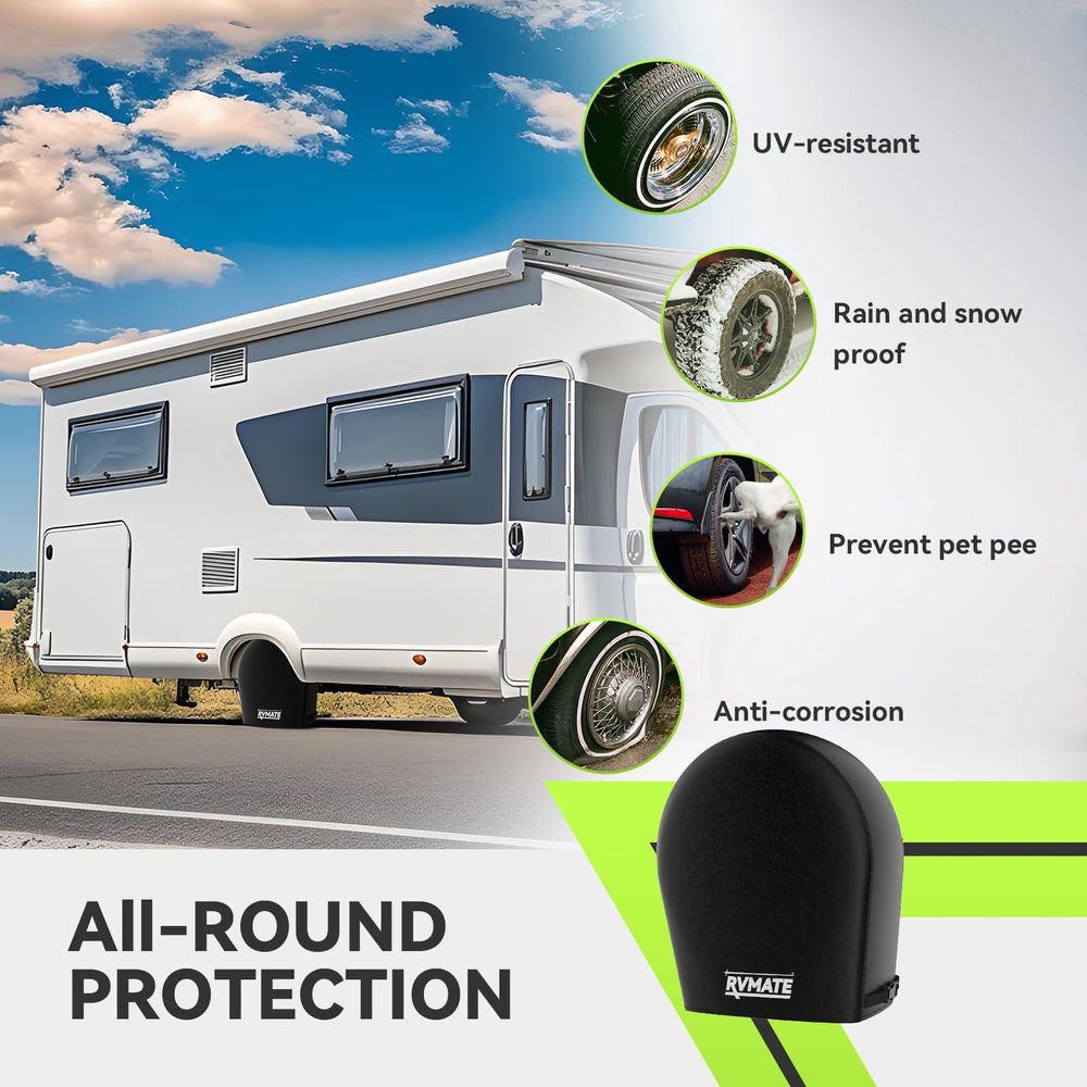 RVMATE UV-resistant surface showing durable material protecting tires