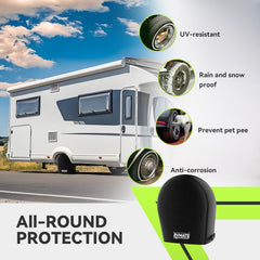 RVMATE UV-resistant surface showing durable material protecting tires