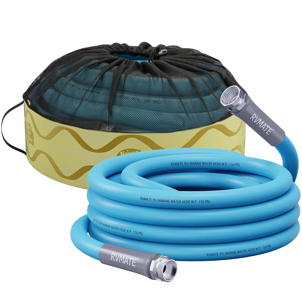 RVMATE RV water hose 25ft drinking-water with safe taste-free supply for on-the-go hydration