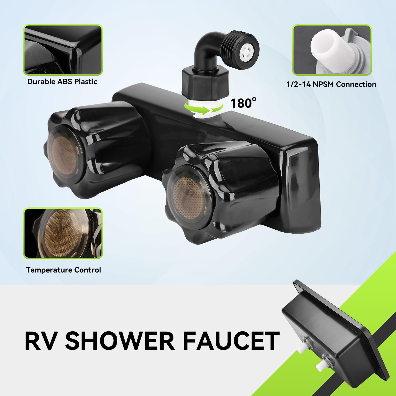 RVMATE shower head and hose assembly with full reach for outdoor rinsing
