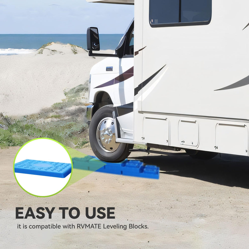 RVMATE durable top cover protects the leveling system from wear.