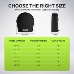 RVMATE waterproof tire covers guard tires against rain and dirt