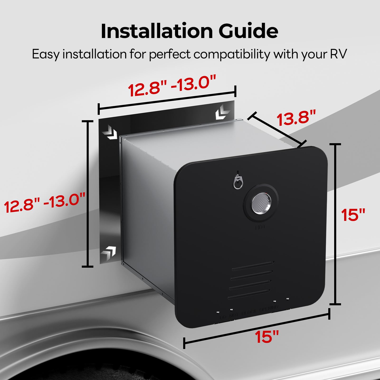 Remote control for RVPart Pro water heater enables precise temp adjustments