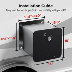 Remote control for RVPart Pro water heater enables precise temp adjustments