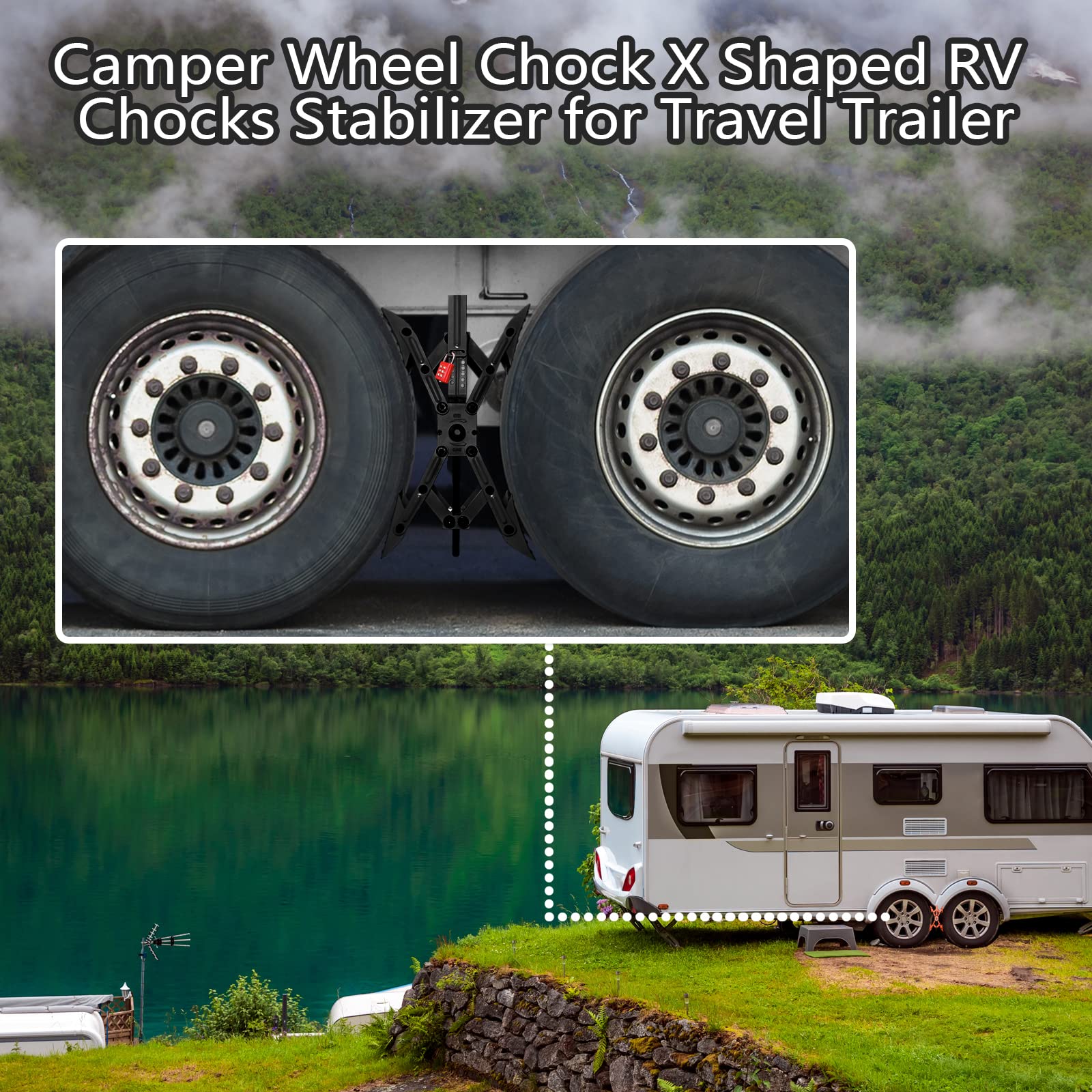 RVPNR wheel stabilizers with password locks for secure positioning.