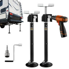 RVSHARK RV slide-out jacks 2-pack provide sturdy stabilization for travel trailers.