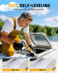 RVSHARK self-leveling bead on application surface delivers a smooth seal.