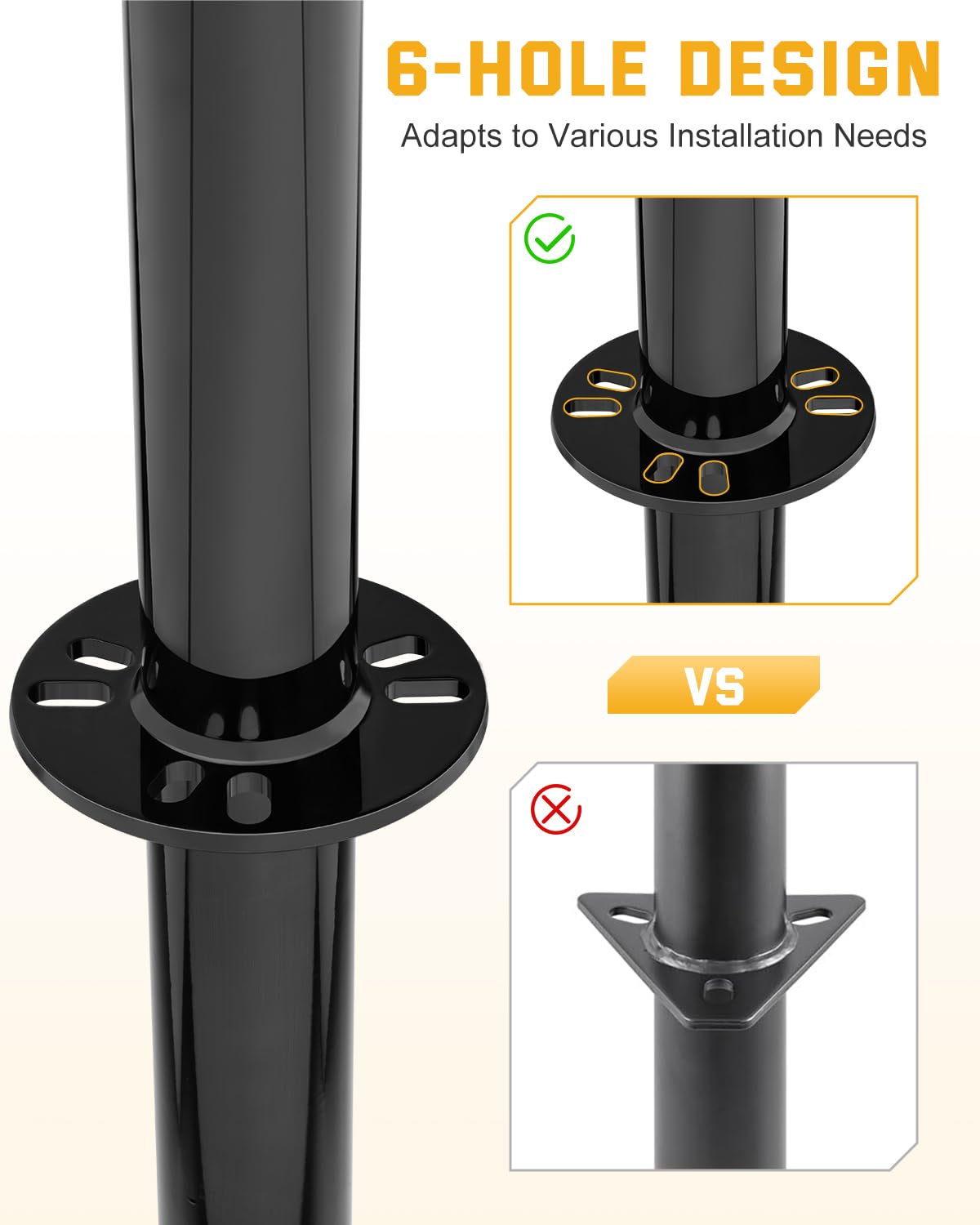 RVSHARK six-hole A-frame mounting fits standard tongues