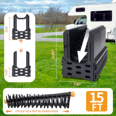 RVSNAIL 10ft adjustable hose support extended for flexible campground layouts.