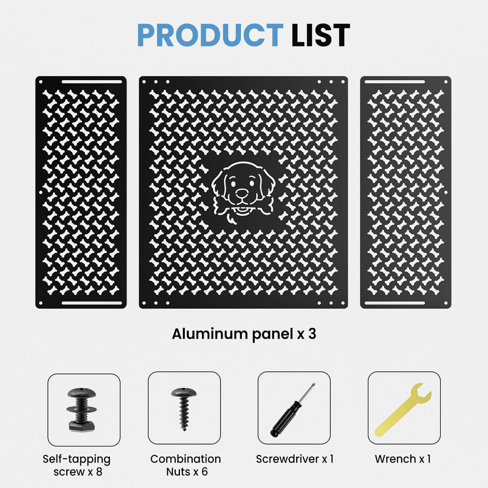 RVSNAIL package contents include panels, hardware, and tools.