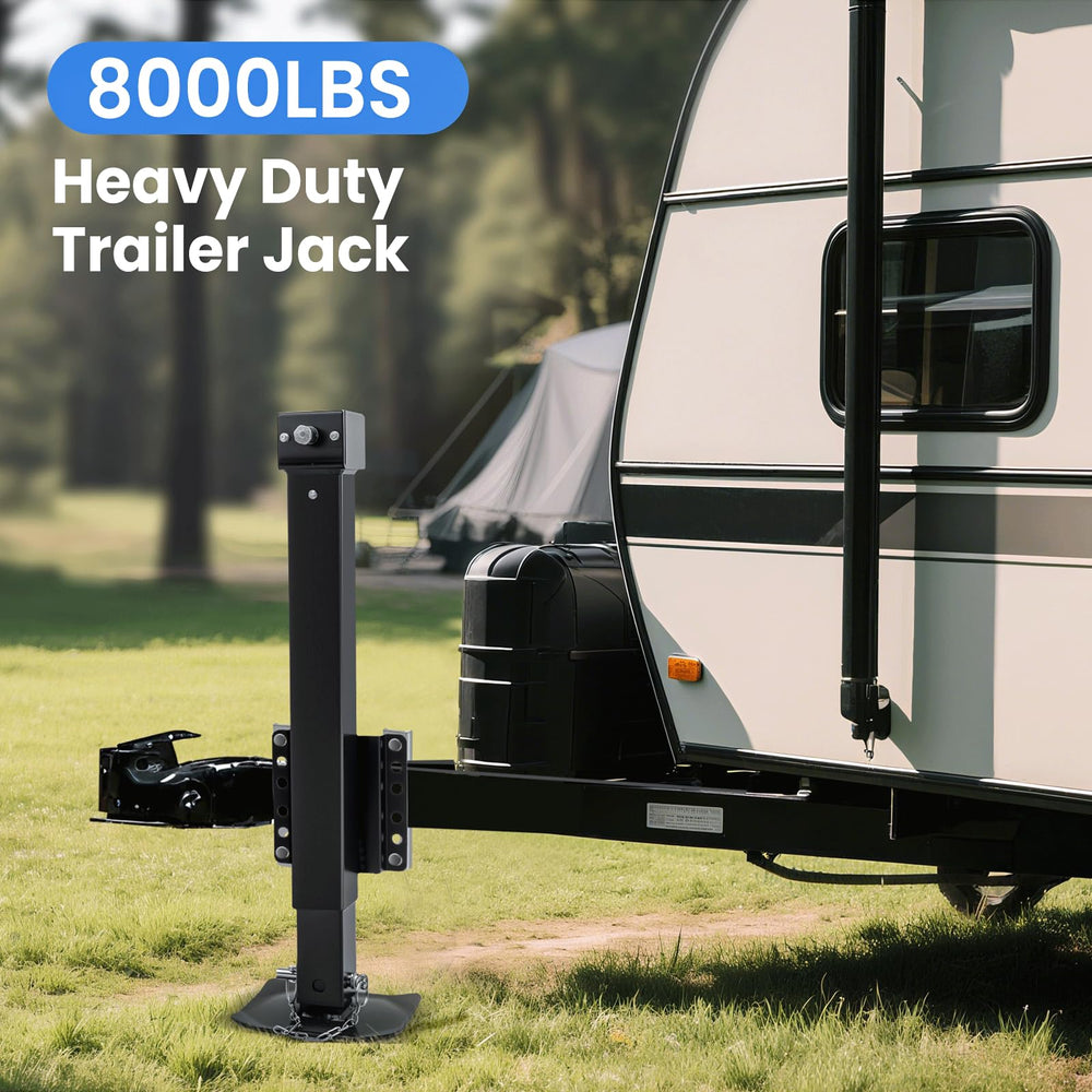 RVSNAIL trailer jack offers a 28.8-inch lift for tall and low trailers.