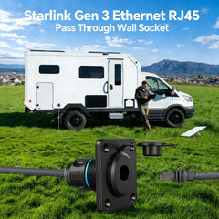 RVSPARK aluminum bulkhead panel RJ45 receptacle for rugged outdoor connectivity
