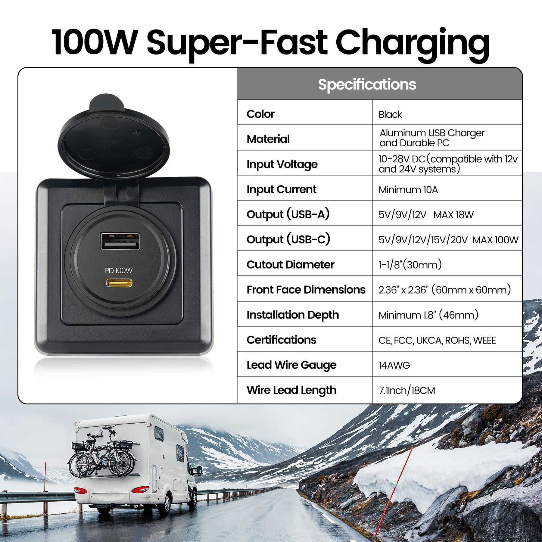 RVSPARK Starlink Mini compatibility port powers satellite internet on the go.
