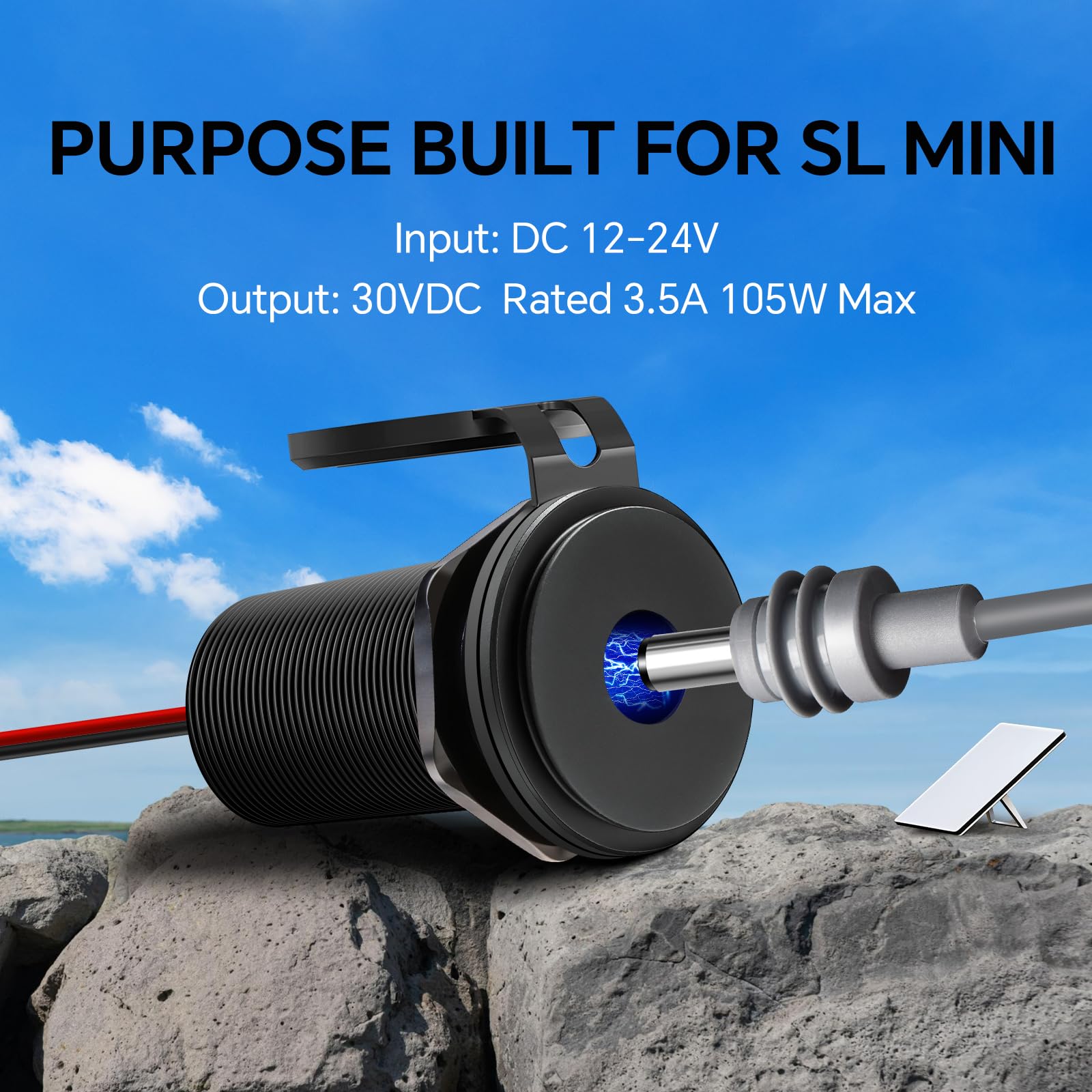RVSpark Starlink Mini IP67 waterproof cover protecting the unit in rain