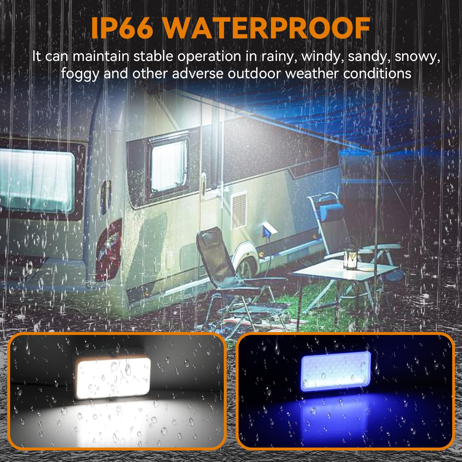RVZONE 1500 lumens brightness highlights exterior features for safe evening access.