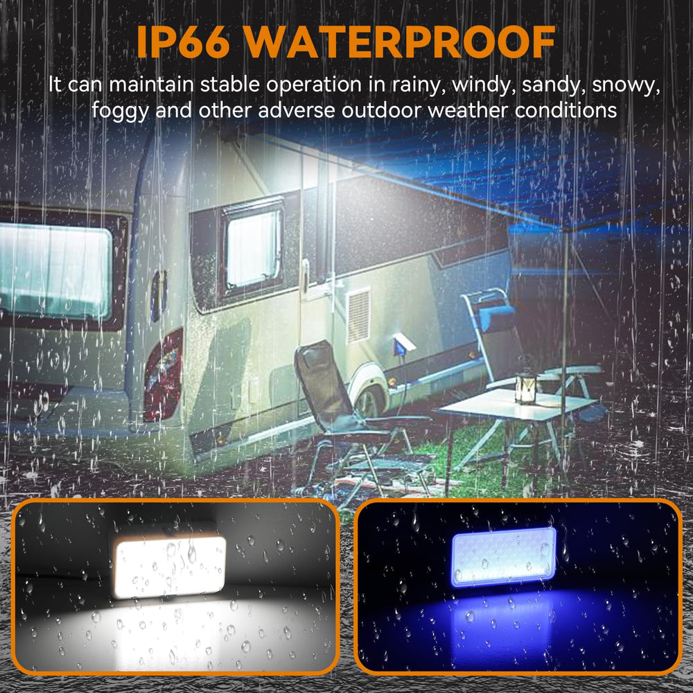 RVZONE 1500 lumens brightness highlights exterior features for safe evening access.