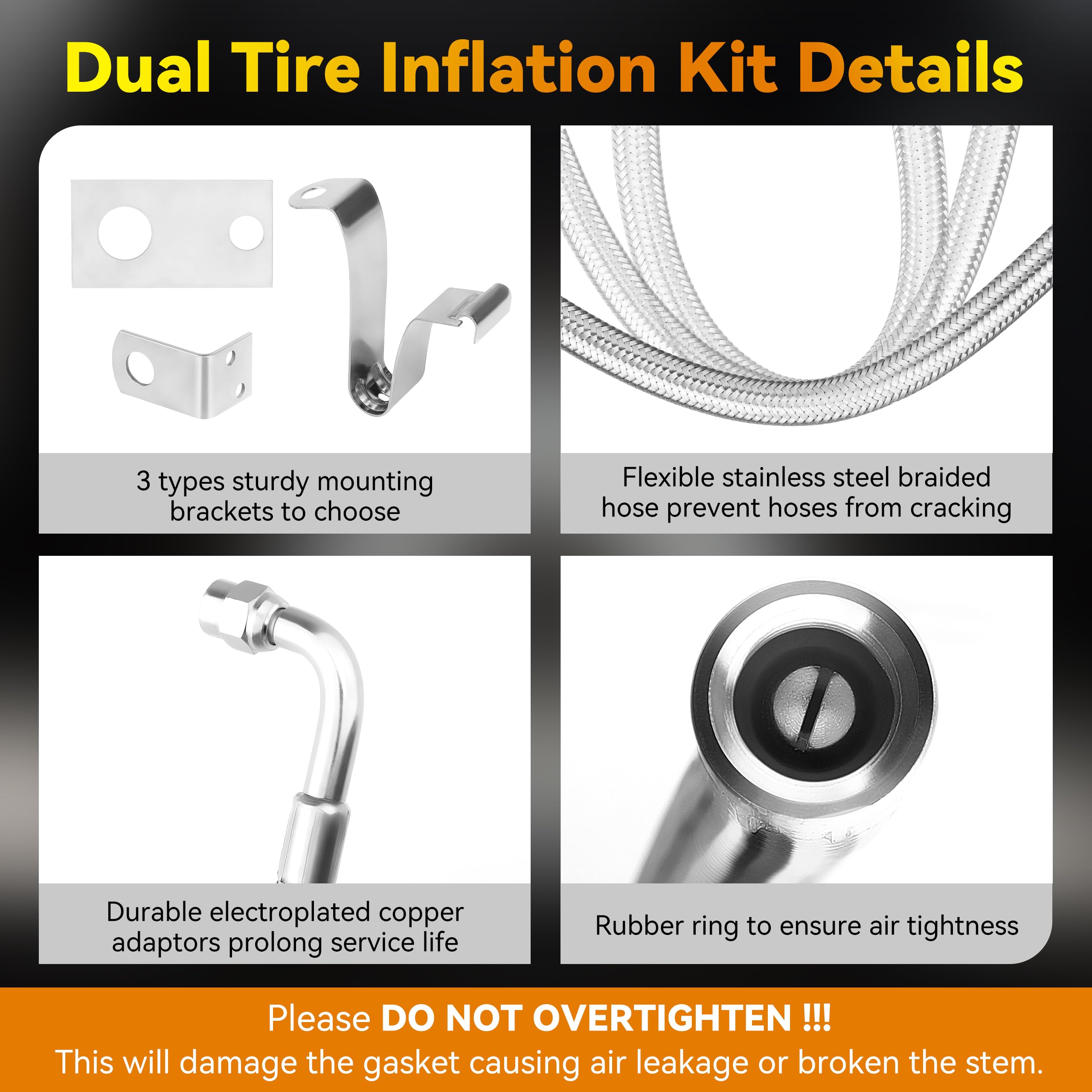 RVZONE bracket and hardware set supports stable dual-wheel valve extensions