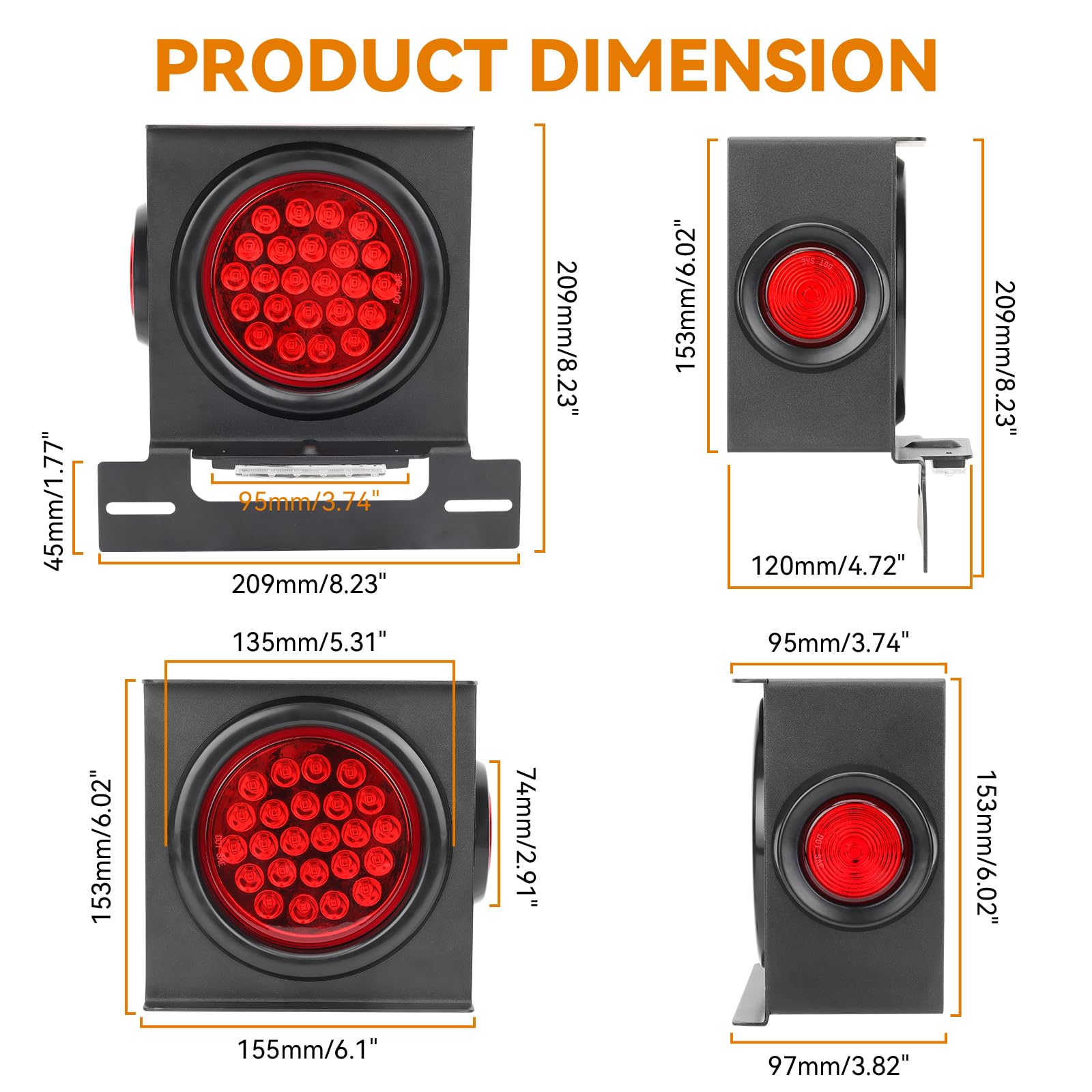 RVZONE 6-LED license plate light providing clear plate illumination.