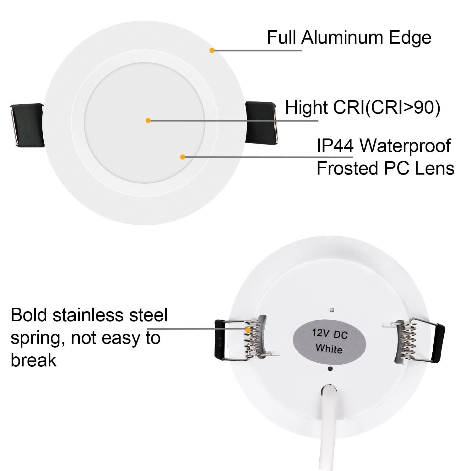 RVZONE dimmable 12V light with smooth brightness control.