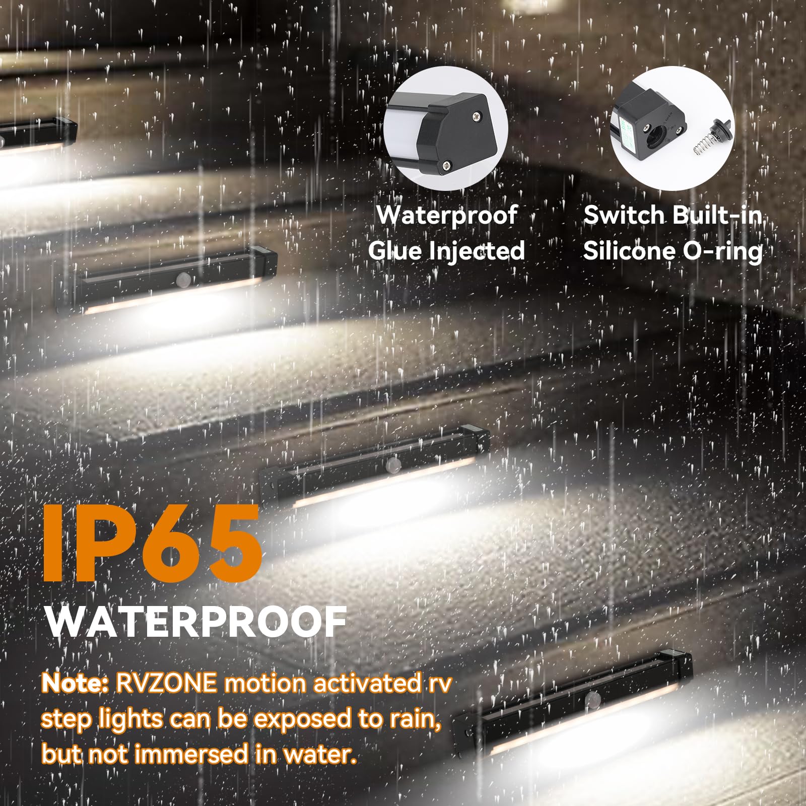 RVZONE magnetic strip design enables flexible placement on RV exterior surfaces.