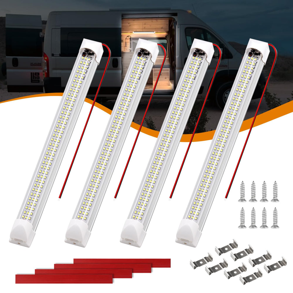 RVZONE four-pack interior lights suit multiple RV and trailer areas.