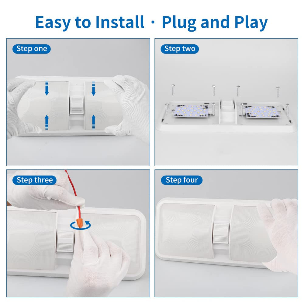 RVZONE interior light pack includes five natural white fixtures for RV use