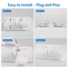 Installed RV interior light on wall demonstrates easy mounting on flat RV surfaces.