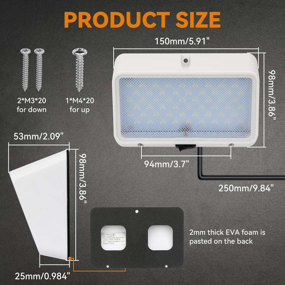 RVZONE IP66 waterproof porch light protects exterior lighting in rain and dust.