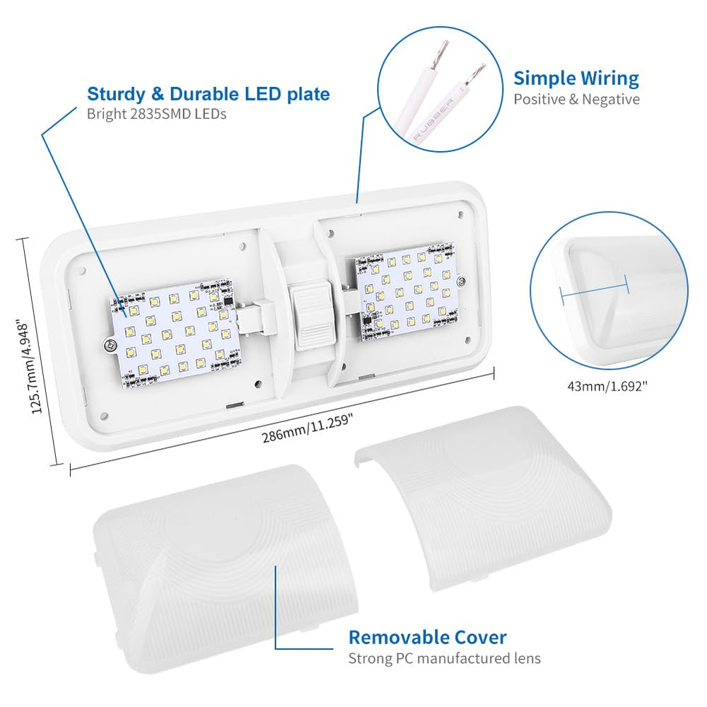 RVZONE LED dome light featuring an on/off switch for flexible control