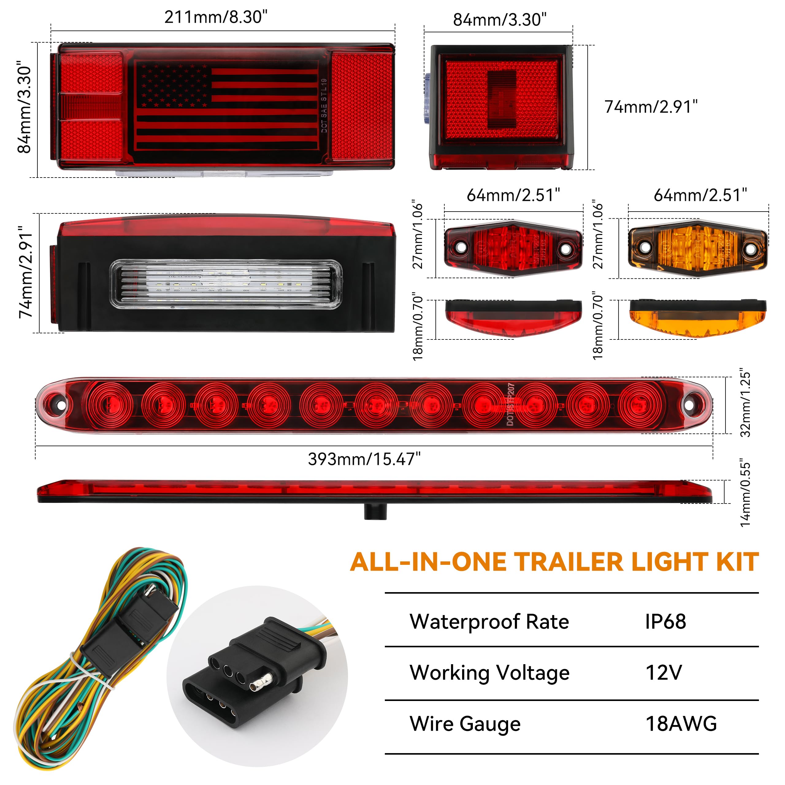 RVZONE license plate bracket with reflective strips for secure mounting.