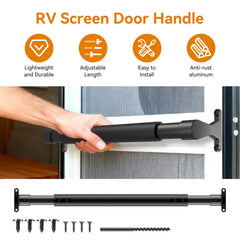 Lightweight aluminum grab bar by RVZONE supports door use without extra weight.