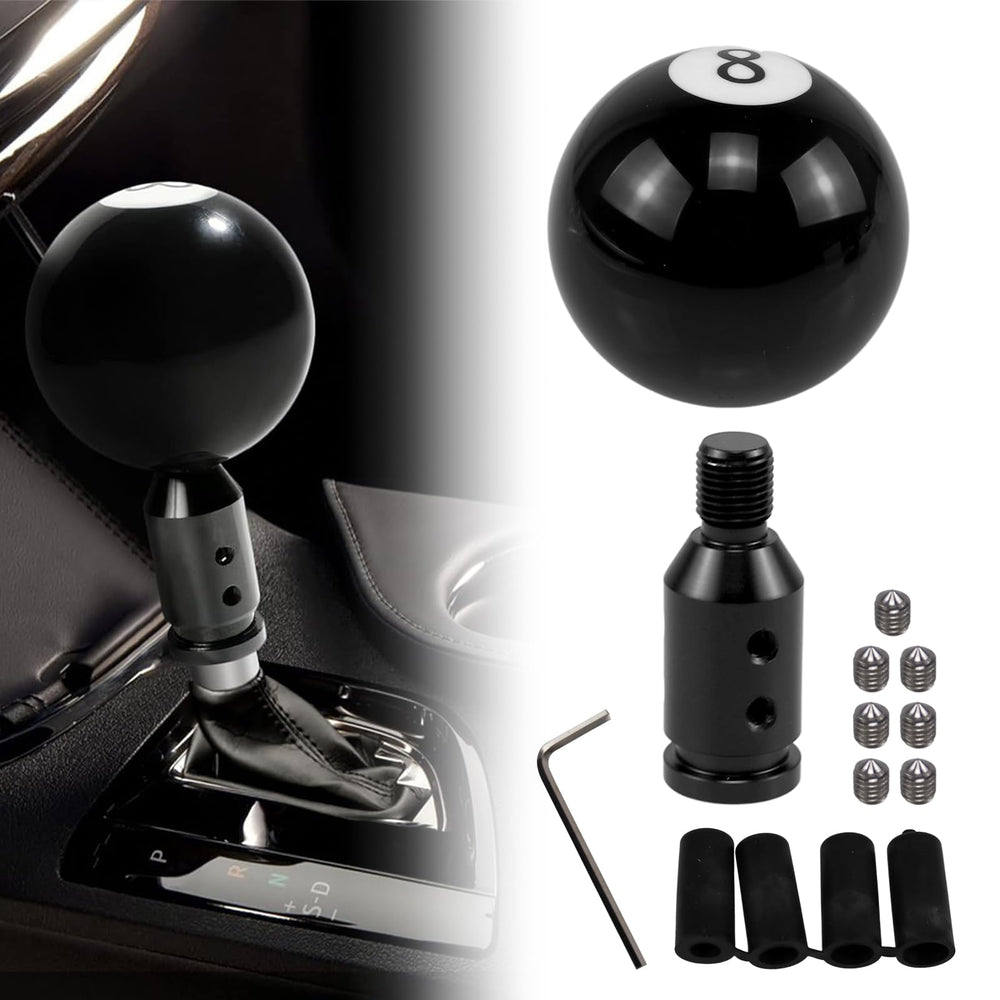 RYANSTAR RACING black 8-round knob front view with premium acrylic finish.