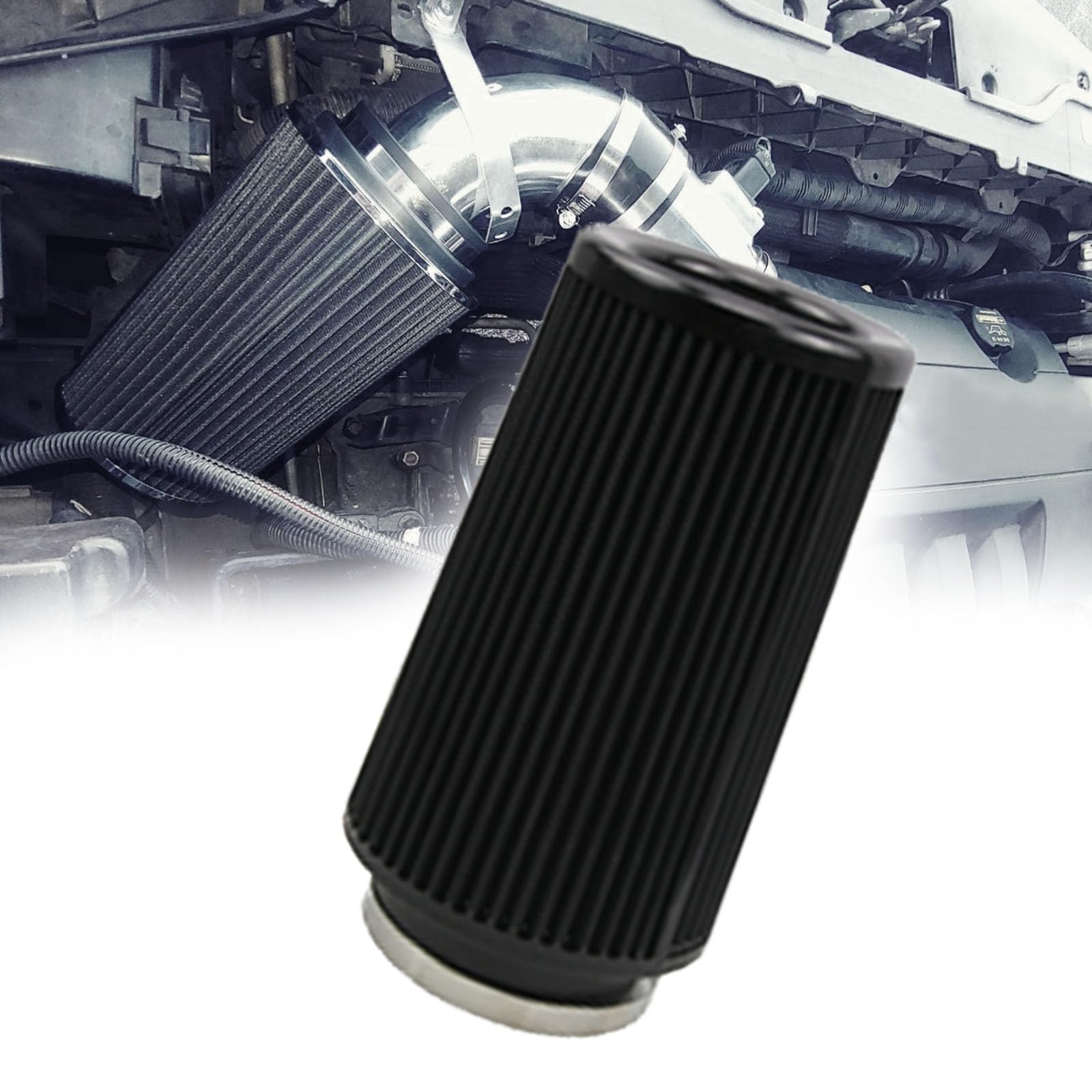 RYANSTAR universal clamp-on air filter 3in fits multiple intakes with versatile compatibility.