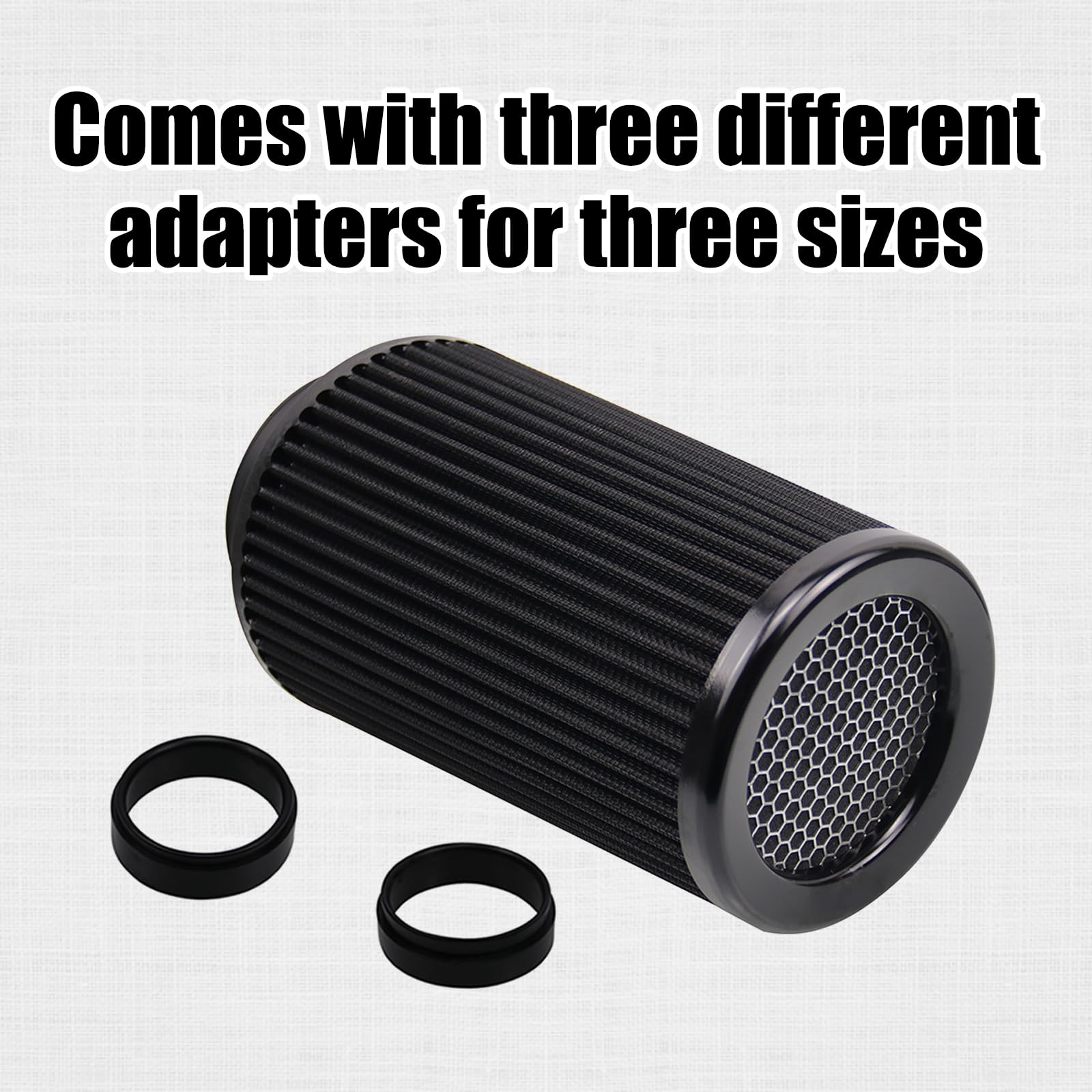 RYANSTAR universal clamp-on air filter 4in, robust airflow for strong intake.