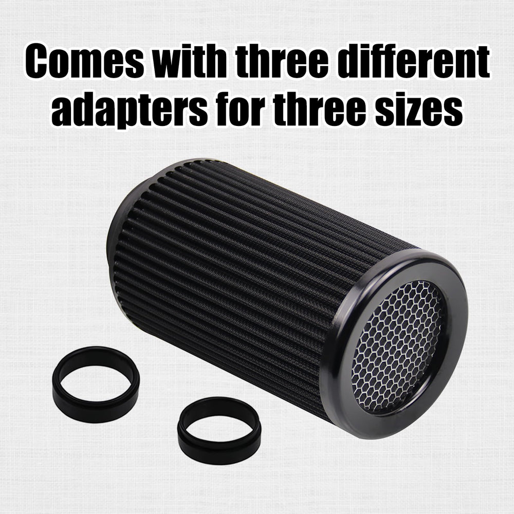 RYANSTAR universal clamp-on air filter 4in, robust airflow for strong intake.