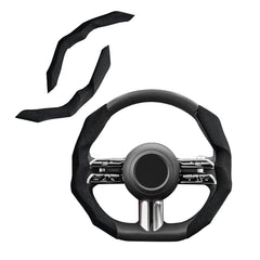 RYCELYSIAN suede steering wheel cover close-up shows premium grip