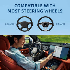 RYCELYSIAN suede steering wheel cover fits 14–16 inch wheels for broad compatibility