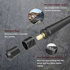Rydonair 7-inch rubber antenna installed on vehicle offers a low-profile, durable replacement.